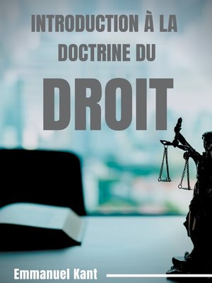 cover image of Introduction à la Doctrine du droit